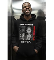 Eren Yeager Attack On Titan Baskılı Unisex Oversize Anime Karakter Hoodie