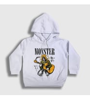 Presmono Unisex Çocuk Beyaz Monster Nirvana Kurt Cobain Kapüşonlu Sweatshirt 35673tt