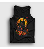 Presmono Unisex Siyah Haunted House Halloween Cadılar Bayramı Atlet 500607tt