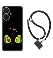 Realme C55 Kılıf Silikon Boyun Askılı İpli Desenli Silikon Aşık Avokadolar 1642