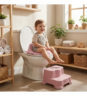 Pembe Kulplu Çocuk Klozet Adaptörü