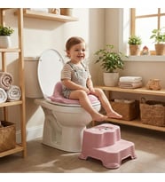 Pembe Kulplu Çocuk Klozet Adaptörü