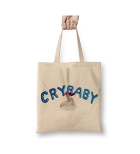 Melanie Martinez Cry Baby Beyaz Bez Çanta Uzun Saplı Alışveriş Çantası Plaj Çantası