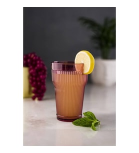 Akrilik Mürdüm Tekli Uzun Bardak & Su Meşrubat Bardağı 400 ml ( Cam Değildir )