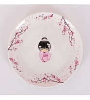 TEBAK COLLECTİON 6 PARÇA KOKESHİ BEBEK DESENLİ PORSELEN 25 CM SERVİS TABAK  TAKIMI
