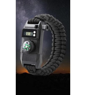 Paracord Acil Durum Sos Led Işıklı+ Pusula Ve Düdük Ateş Başlangıcı Magnezyum Çubuk