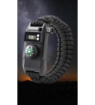 Paracord Acil Durum Sos Led Işıklı+ Pusula Ve Düdük Ateş Başlangıcı Magnezyum Çubuk