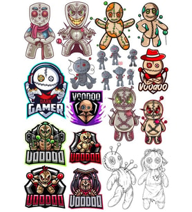 Voodoo Sticker Set  20 Parça Telefon, Tablet, Defter, Laptop Sticker
