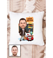 Erkek Rehber Öğretmene Hediye Karikatürlü Kişiye Özel Yastık