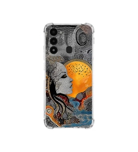 PrintiFy Tecno Spark8c056e ile Uyumlu Simya Serisi Mozaik Tanrıça Tasarımlı Uv Baskılı Köşe Korumalı Antişok Kılıf