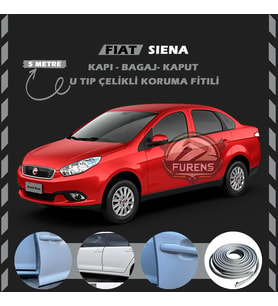 Fiat Siena Oto Araç Kapı Koruma Fitili 5metre Parlak Gri Renk