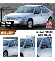 Volkswagen Bora Uyumlu (1998-2006) Batman Yarasa Ayna Kapağı (Parlak Siyah)