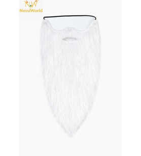 Beyaz Renk Lastikli Uzun Takma Sakal 40 cm