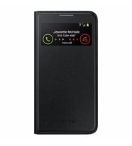 Galaxy S4 i9500 ile Uyumlu Kılıf S View Cover (Deri) Siyah EF-MI950B