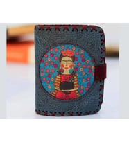 Mavi Frida Figürlü Küçük Cüzdan Etnik Bohem Retro Style - PETROL