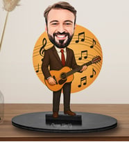Kişiye Özel  Erkek Müzik Öğretmeni  Tasarımlı  Karikatür Biblo 295