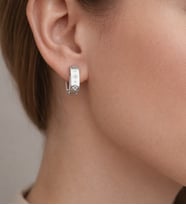 Zirkon Taşlı VIP Yonca Detaylı Küpe (Gümüş)
