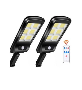 2  Adet  Büyük Boy 128 Led Solar Bahçe Sokak Lambası Hareket Sensörlü Kumandalı 3 Modlu  Güneş Enerj