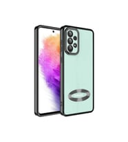 Samsung Galaxy A32 4G Uyumlu Kılıf Kamera Korumalı Logo Gösteren Zore Omega Kapak (Siyah)