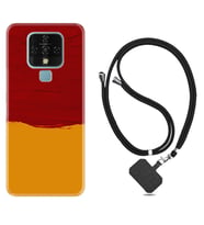 Tecno Camon 16 18P Pova Kılıf Boyun Askılı Silikon Sarı Kırmızı Boya 1708