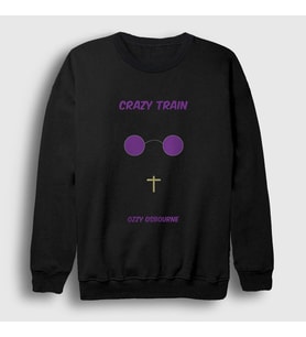 Presmono Unisex Siyah Crazy Train Ozzy Osbourne Sweatshirt 39272tt