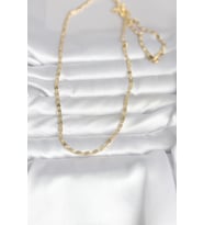 14K Gold Renk Çizgi Lazer 60 cm Kadın Kolye (CM) (Standart)