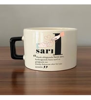 Sarıl Baskılı Siyah Kulplu C Fincan