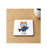 Balık Burcu ve Onla Alakalı Komik Açıklama Baskılı 9x9 cm Kare MDF Bardak Altlığı Ahşap