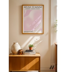 Divine Feminine Pembe Poster, Ahşap Çerçeveli Duvar Tablosu - Kişiye Özel Hediye
