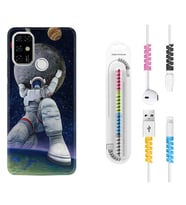 Casper E30 F20 X20 Kılıf Kablo Koruma Spiral Silikon Astronot ve Dünya 1759