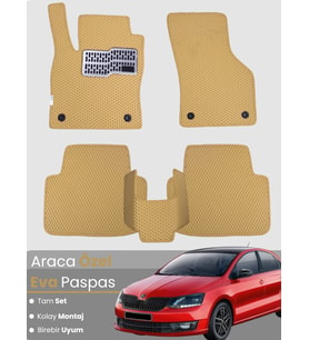 SKODA RAPİD (2020-2023) Uyumlu EVA Paspas Tam Set–Oto Paspas,Araca Özel,Kolay Montaj