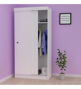 Kenzlife gardırop sürgülü kapaklı kapılı karanfil120 byz gardolap dolap  (Karışık)
