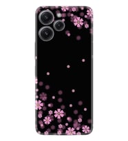 Xiaomi Redmi 12 128 GB 4 GB Ram Kılıf Desenli Silikon Black flowers 1391