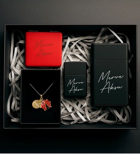 BK Gift Kişiye Özel İsimli Sigara Kutusu & Çakmak & Katlanır Makyaj Aynası Hediye Seti, Hediye Kutulu Set