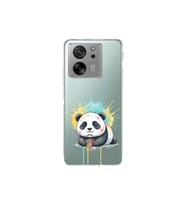 Xiaomi Mi 13T Pro ile Uyumlu Splash Panda Tasarımlı Şeffaf Silikon Kılıf
