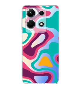 PrintiFy İnfinix Note 30 5G Uyumlu Kamera Korumalı Renkli Desen Tasarımlı Şeffaf Silikon Kılıf