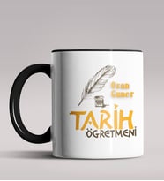 Kişiye Özel Tarih Öğretmeni Tasarımlı Siyah Renk Kupa Bardak 4 (Siyah)