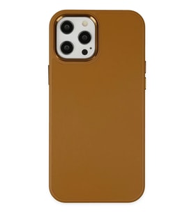 Newface Apple iPhone 12 Pro Max Kılıf Asya Deri Silikon - Kahverengi