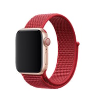 Apple Watch 44/45/46/49mm Kordon Hasır Band 2/3/4/5/6/se/7/8/9/10/11/ultra (Kırmızı)