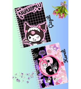 Kuromi anime defter seti 2 adet A4 boyutu 21*30 çizgili + kareli 60 syf