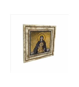 Ayasofya- Meryem Ve Isa Mozaiği Baskılı Taş Tablo 25x25