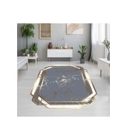 Rovigo Home Dijital Baskı Yıkanabilir Kaymaz Taban Salon Halısı RVG1914-SM73 (Gri)