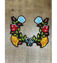22X20 CM ÜTÜ İLE YAPIŞAN NAKIŞ İŞLEME ÇİÇEKLİ YAKA GİYİM ELBİSE YAKA APLİKE