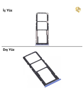 Xiaomi Poco M3 Uyumlu Sim İç Yuvası Çiftli Mavi Sim Kart Tepsisi Sim Kızağı Sim Çekmecesi Sim Tray