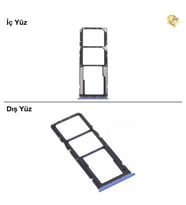 Xiaomi Poco M3 Uyumlu Sim İç Yuvası Çiftli Mavi Sim Kart Tepsisi Sim Kızağı Sim Çekmecesi Sim Tray