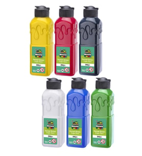 Parmak Boyası 250 Gr 6 Adet Çocuklar İçin Yıkanabilir Parrmak Boya Okul Hobi Kreş Etkinlik Kırmızı Sarı Mavi Yeşil (Karışık)
