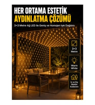 Mey İthalat® 3x3 Metre Ağ LED ile Bahçenize Sıcak ve Şık Aydınlatma