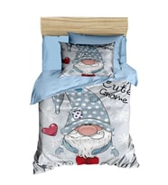 Dijital Baskılı 3d Pamuklu Yenidoğan Bebek Nevresim Takımı Cute Gnome Blue