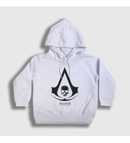 Presmono Unisex Çocuk Beyaz Skull Assassin's Creed Kapüşonlu Sweatshirt 24436tt