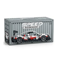 Toys e Toys Speed Building Blocks 1:18 Ölçek Çek Bırak Beyaz Yarış Arabası Yapı Blok Seti 455 Parça 9055-3